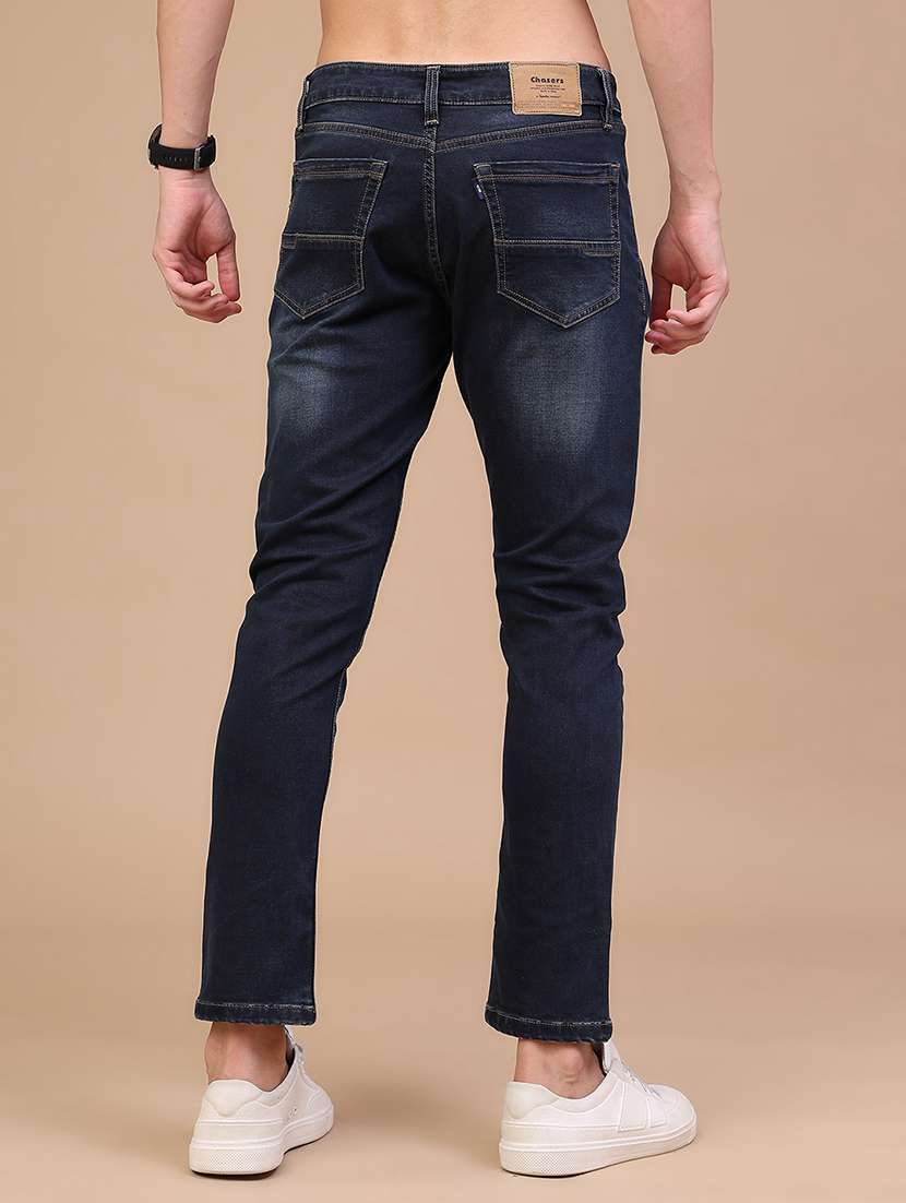 men washed mid rise full length slim fit jeans - 22561392 -  Standard Image - 4