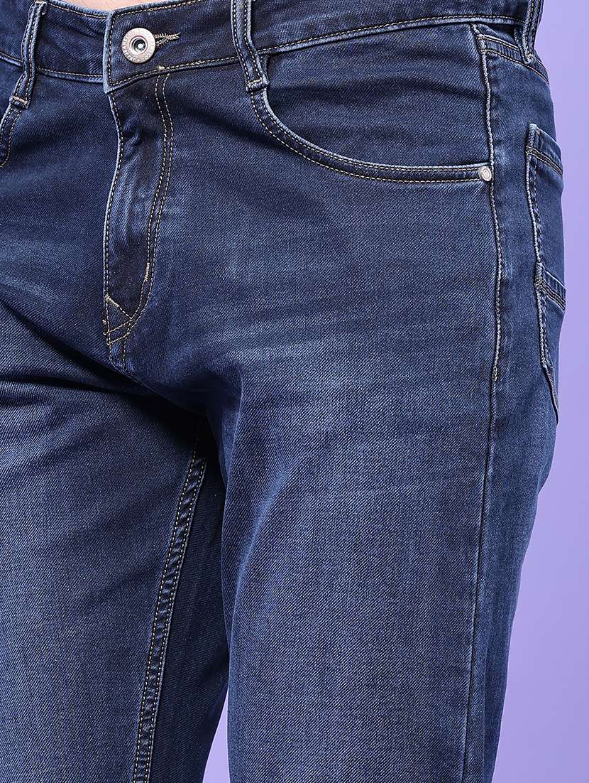 Men Washed Mid Rise Full Length Slim Fit Jeans - 22561393 -  Standard Image - 1