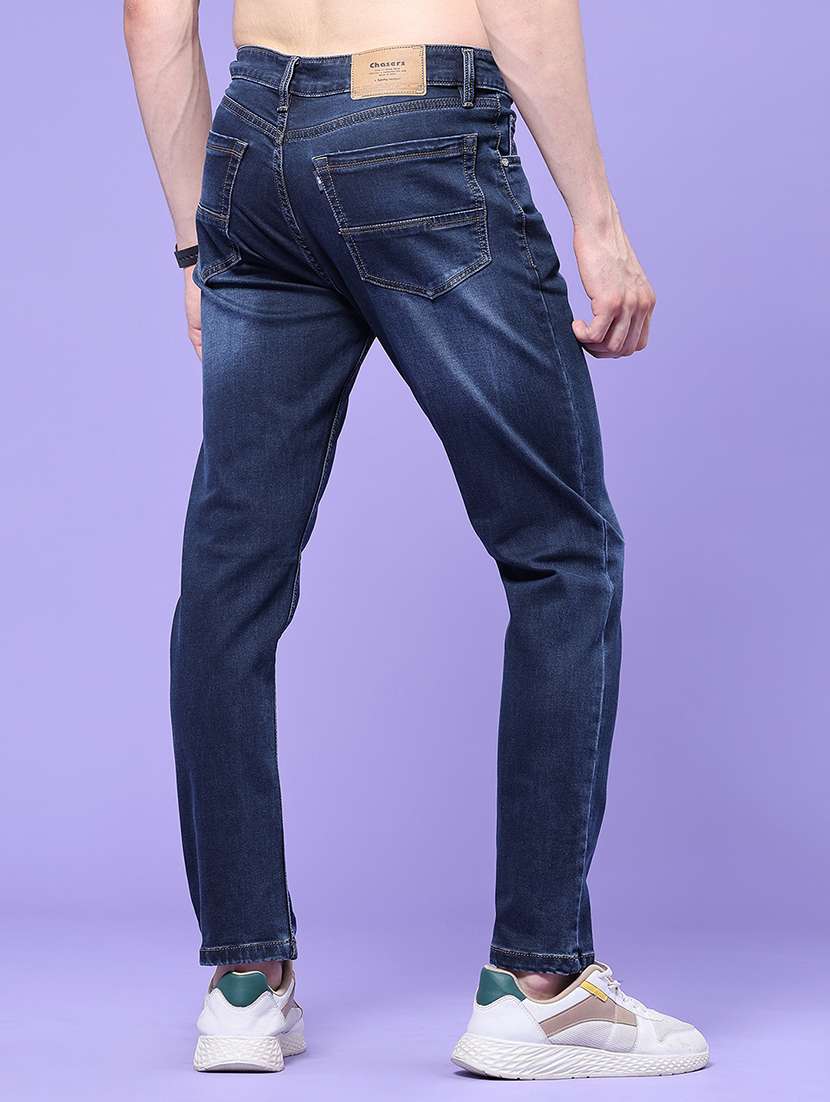 Men Washed Mid Rise Full Length Slim Fit Jeans - 22561393 -  Standard Image - 4