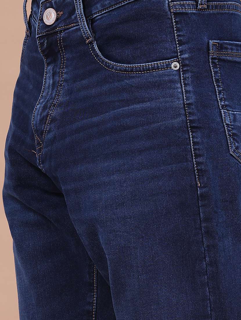 Men Washed Mid Rise Full Length Tapered Jeans - 22561394 -  Standard Image - 1