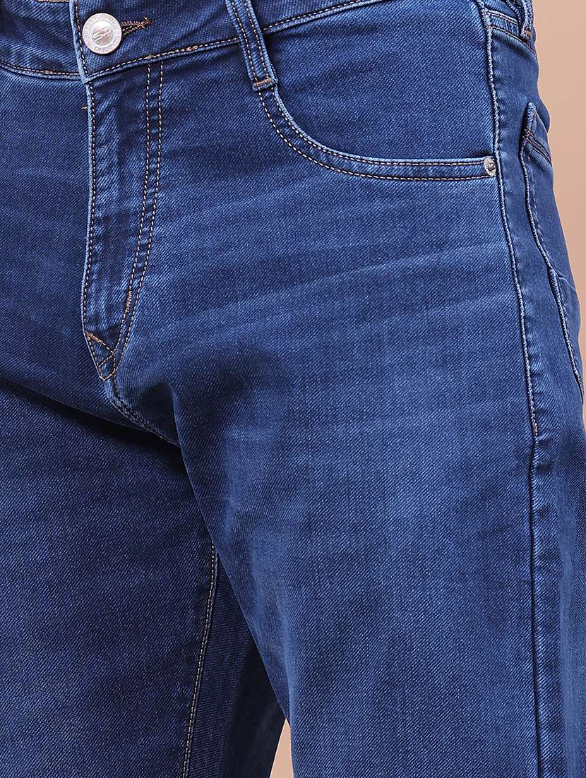 Men Washed Mid Rise Full Length Tapered Jeans - 22561395 -  Standard Image - 1