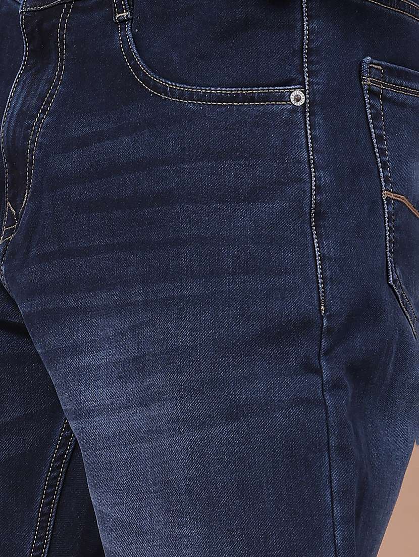 Men Washed Mid Rise Full Length Tapered Jeans - 22561404 -  Standard Image - 1