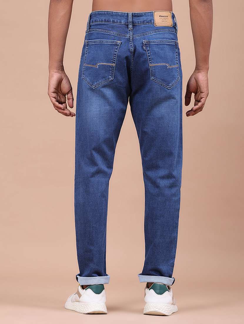 men washed mid rise full length tapered jeans - 22561406 -  Standard Image - 4