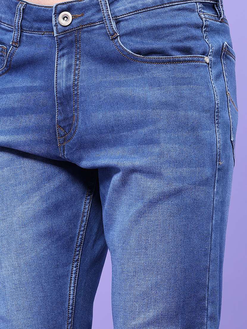 Men Washed Mid Rise Full Length Slim Fit Jeans - 22561413 -  Standard Image - 1