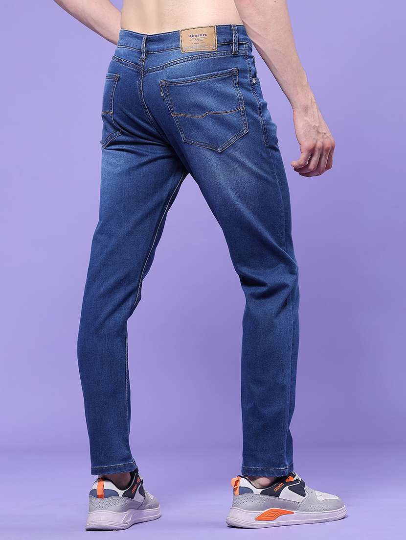 Men Washed Mid Rise Full Length Slim Fit Jeans - 22561413 -  Standard Image - 4