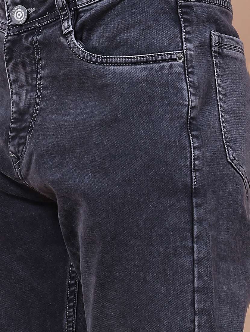Men Washed Mid Rise Full Length Slim Fit Jeans - 22561423 -  Standard Image - 1