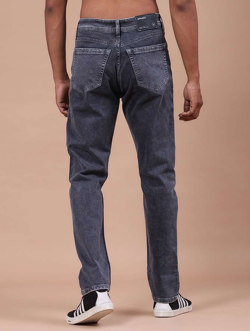Men Washed Mid Rise Full Length Slim Fit Jeans - 22561423 -  Standard Image - 4