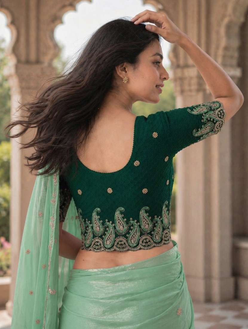women embroidered round neck stitched blouse - 22561454 -  Standard Image - 4