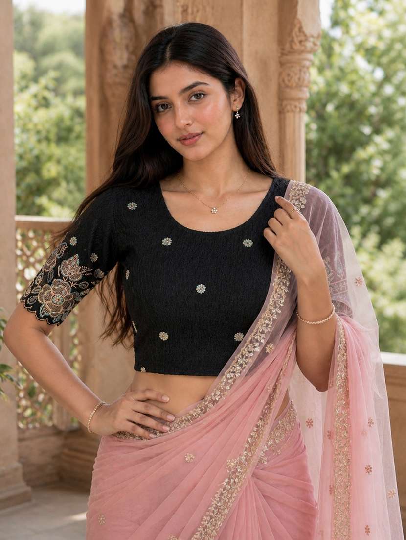 women embroidered round neck stitched blouse - 22561462 -  Standard Image - 1