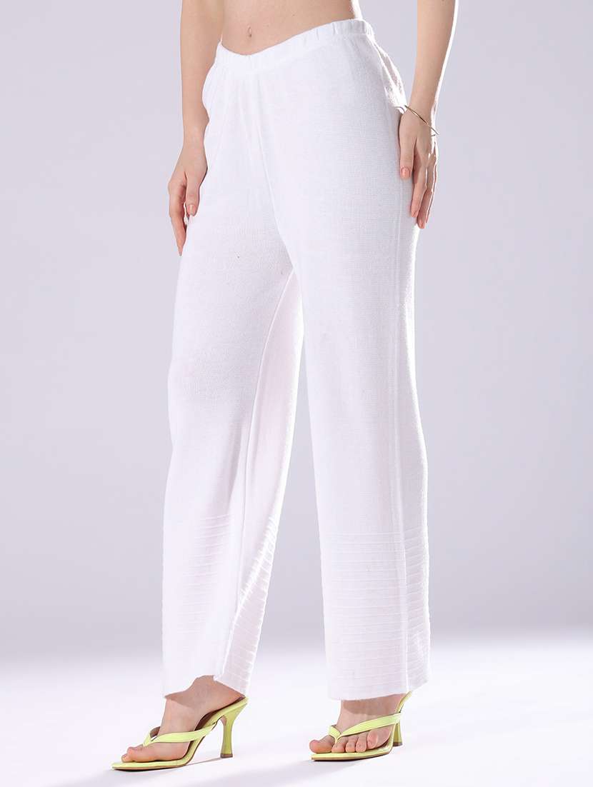 Women Self Design Mid Rise Regular Fit Palazzo - 22561531 -  Standard Image - 1