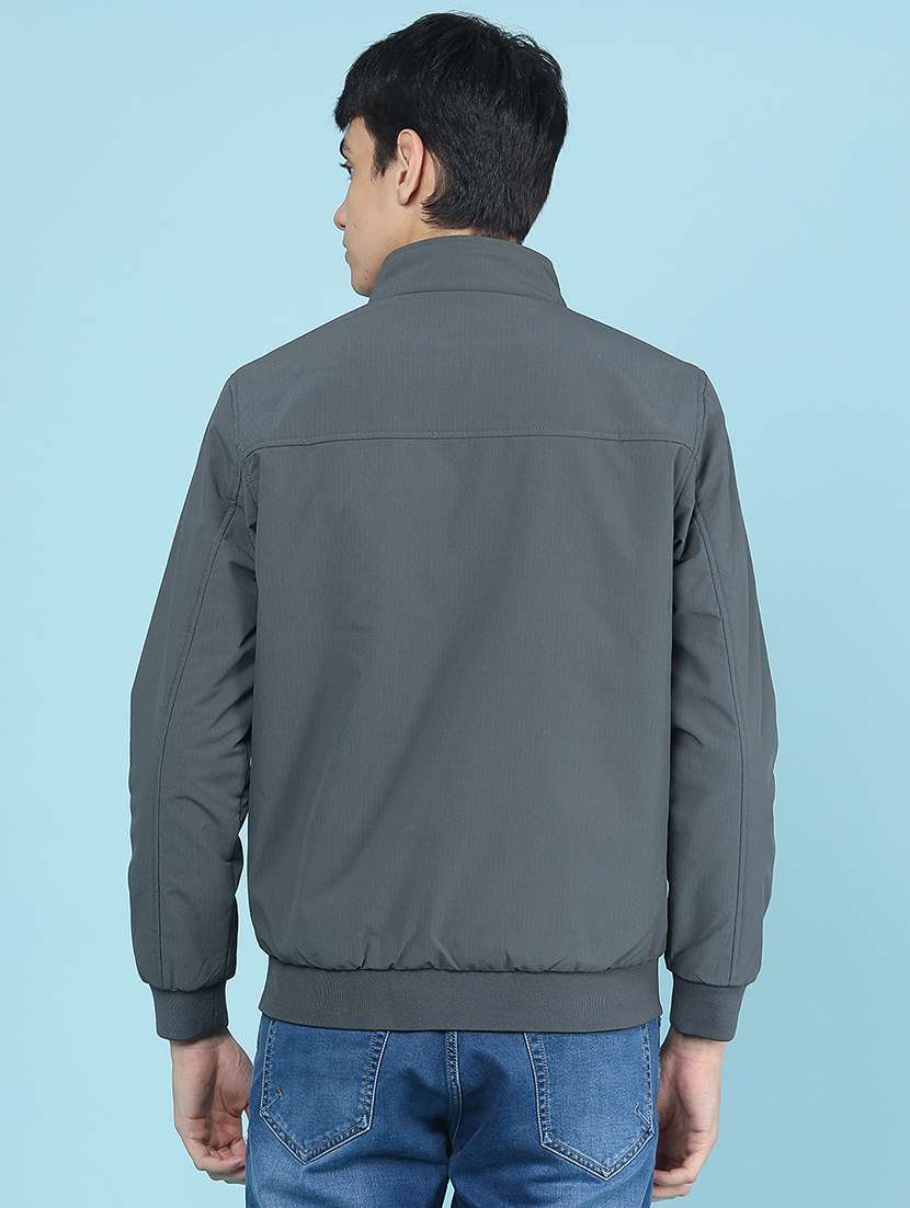 Men Solid Long Sleeve Bomber Jacket - 22562169 -  Standard Image - 4