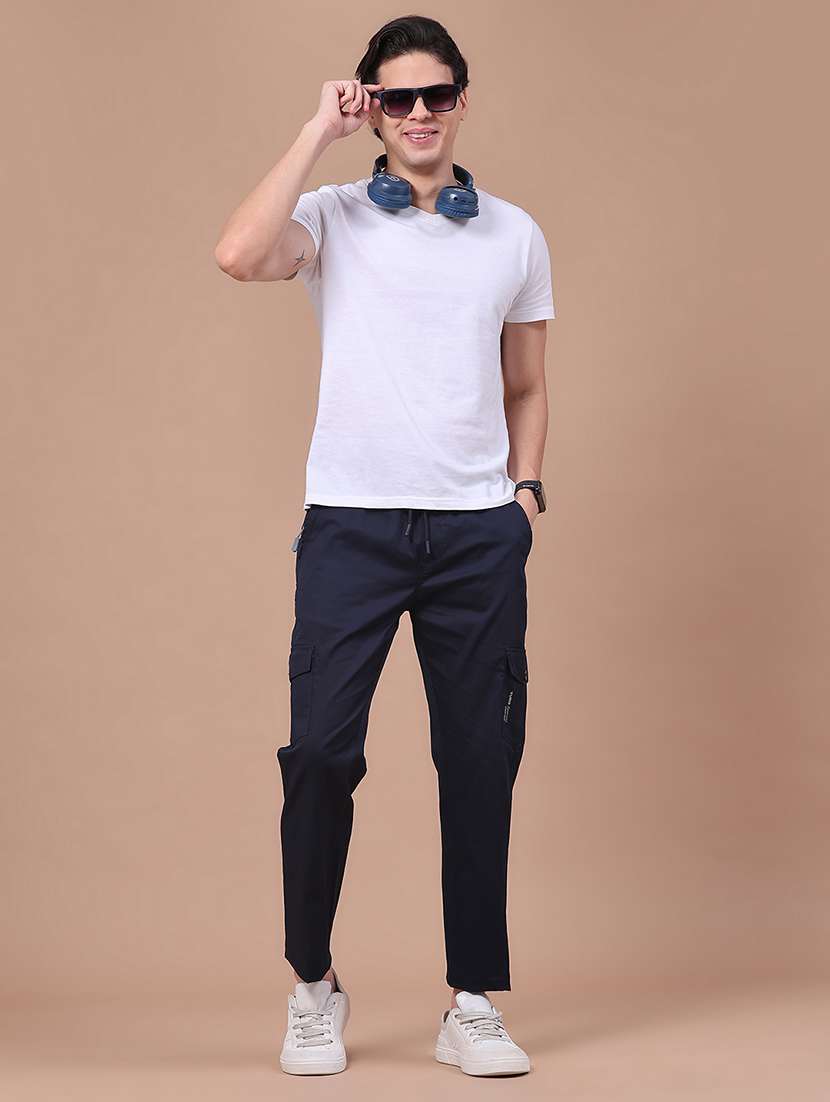 men solid mid rise regular fit cargo  - 22562320 -  Standard Image - 4