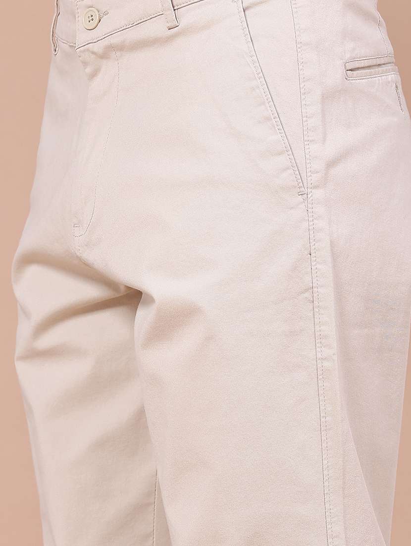 Men Solid Mid Rise Chinos Casual Trouser - 22562555 -  Standard Image - 1