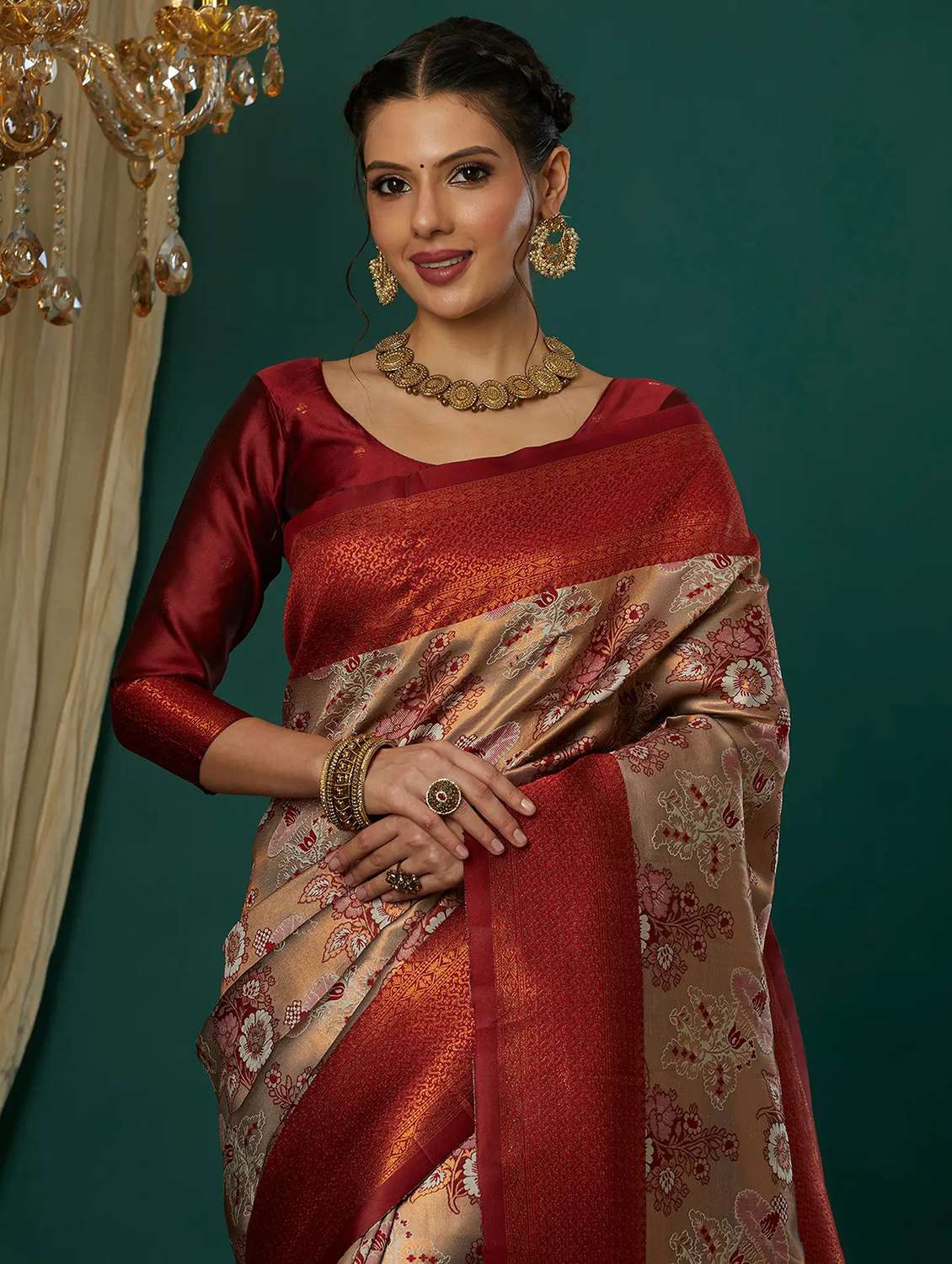 women self design banarasi saree with blouse - 22562856 -  Standard Image - 1