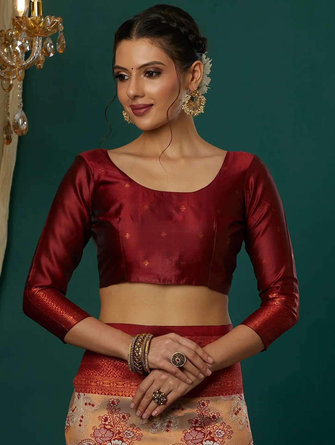 women self design banarasi saree with blouse - 22562856 -  Standard Image - 4