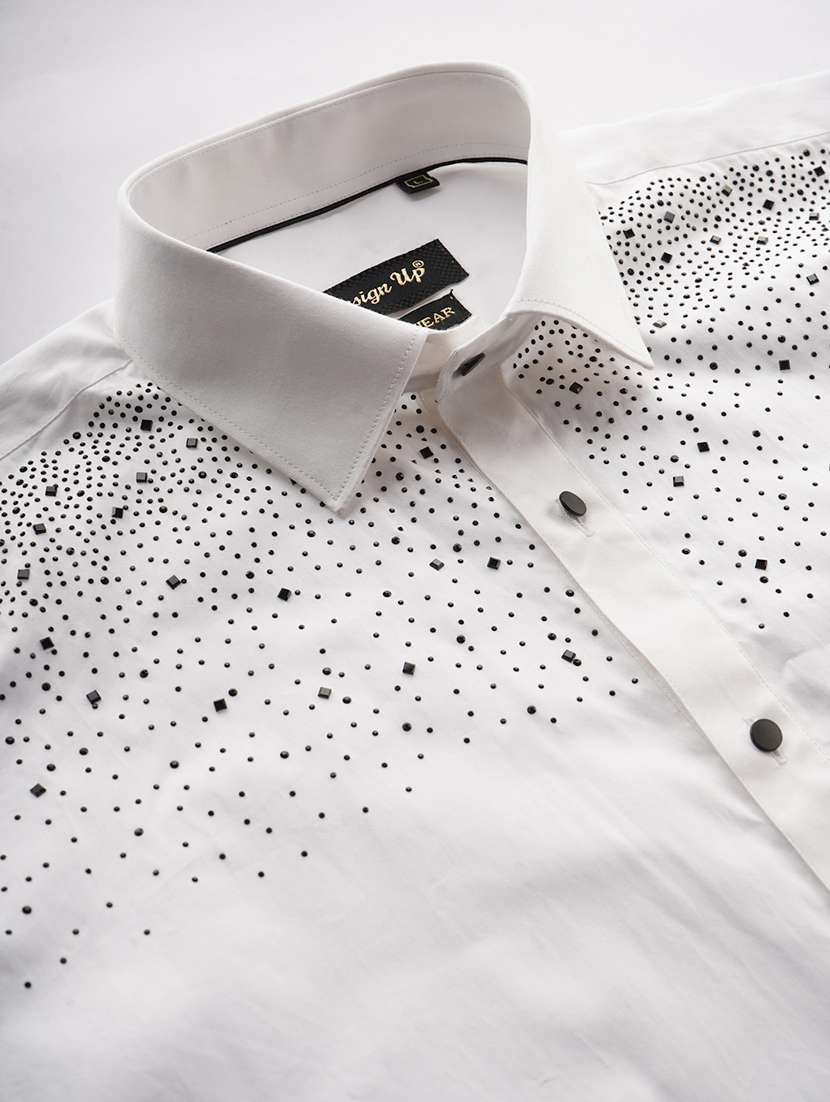 men embellished long sleeve slim fit casual shirt - 22562948 -  Standard Image - 1