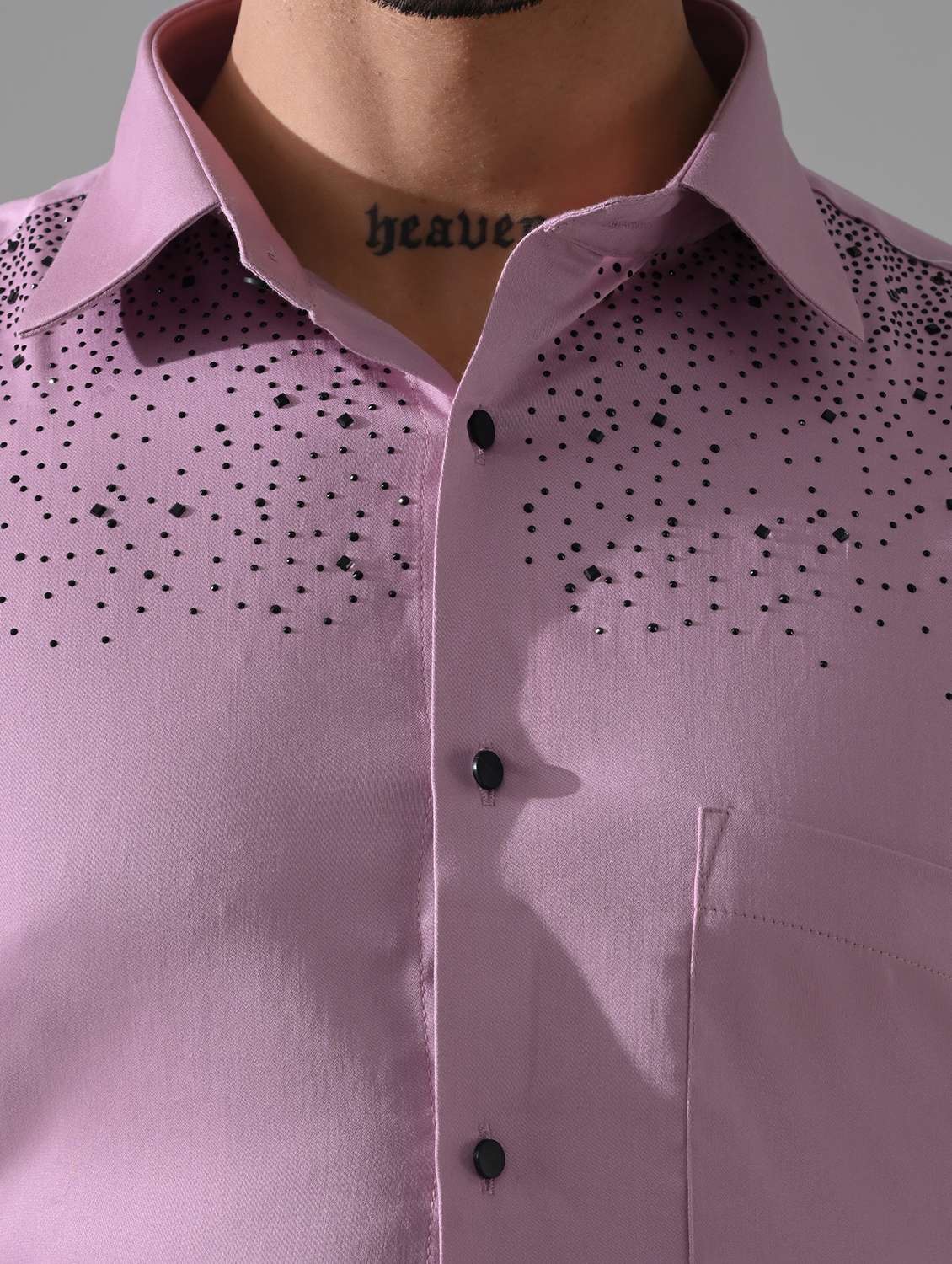 men embellished long sleeve slim fit casual shirt - 22562950 -  Standard Image - 1