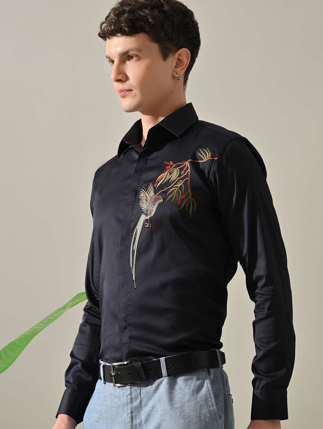 men embellished long sleeve slim fit casual shirt - 22562962 -  Standard Image - 4
