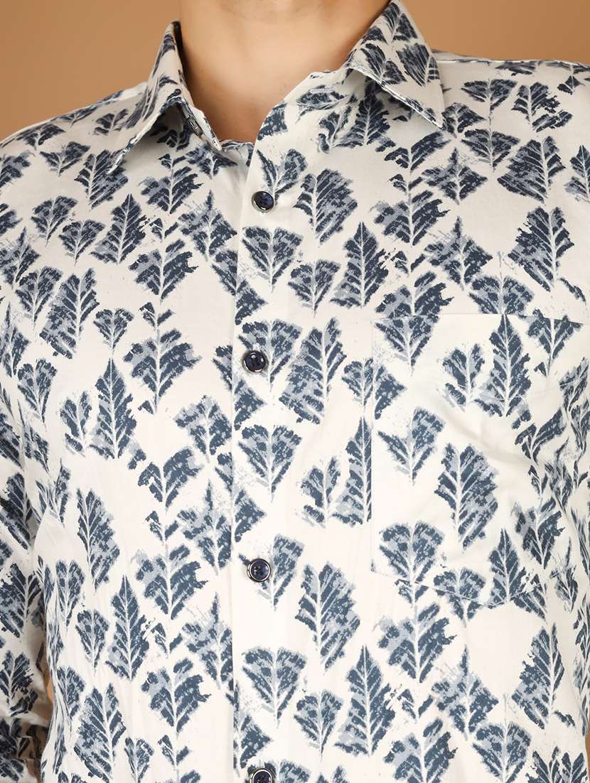 men printed long sleeve slim fit casual shirt - 22562963 -  Standard Image - 1