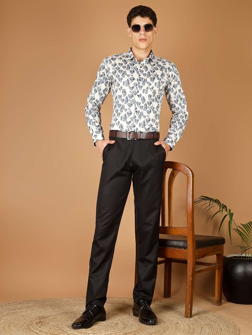 men printed long sleeve slim fit casual shirt - 22562963 -  Standard Image - 4