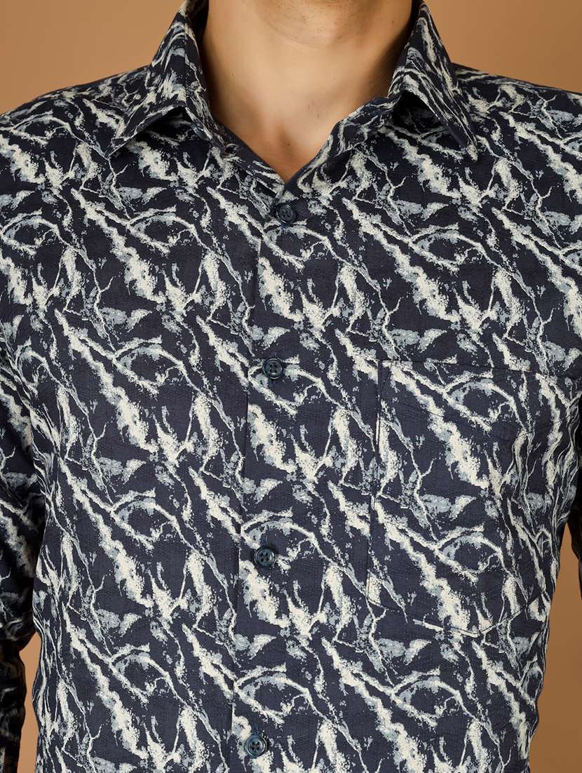Men Printed Long Sleeve Slim Fit Casual Shirt - 22562965 -  Standard Image - 1