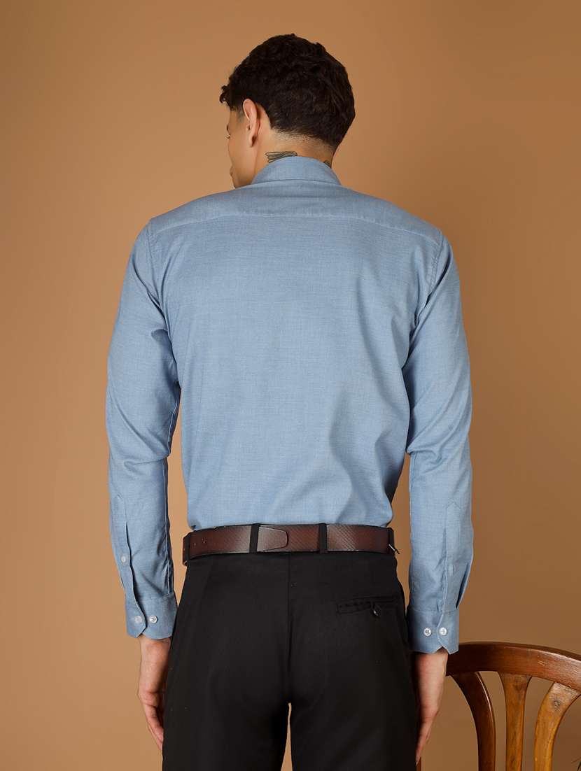 Men Solid Long Sleeve Slim Fit Formal Shirt - 22562967 -  Standard Image - 4