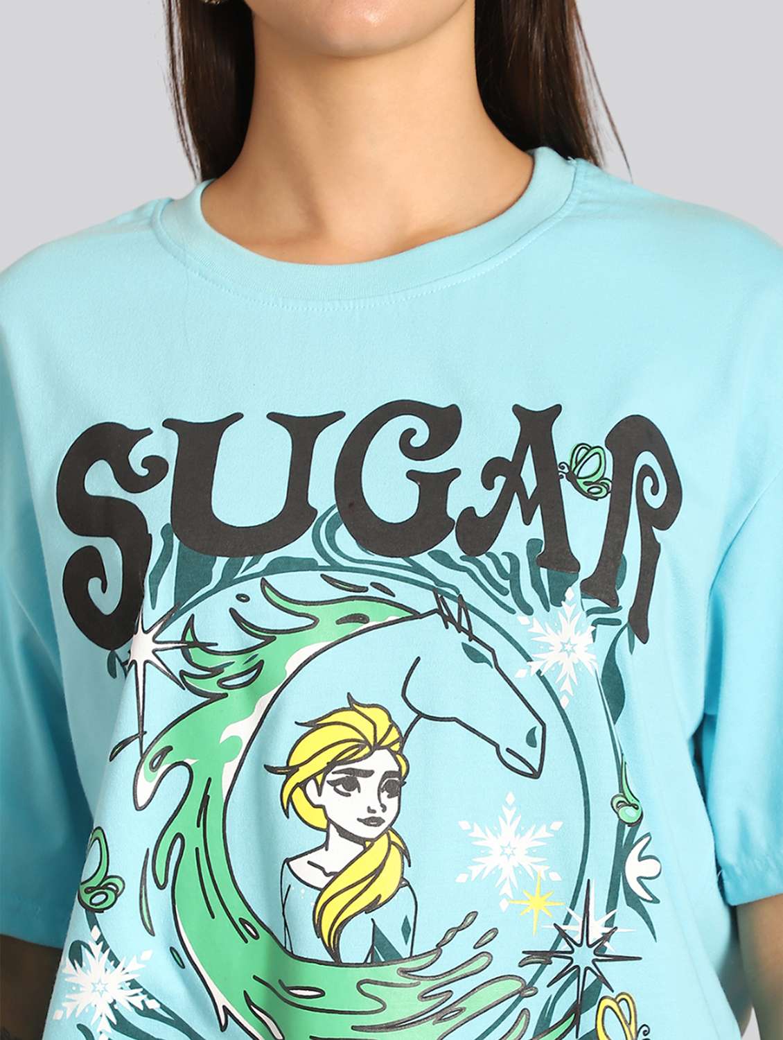 women printed short sleeves oversized t-shirt - 22563093 -  Standard Image - 1