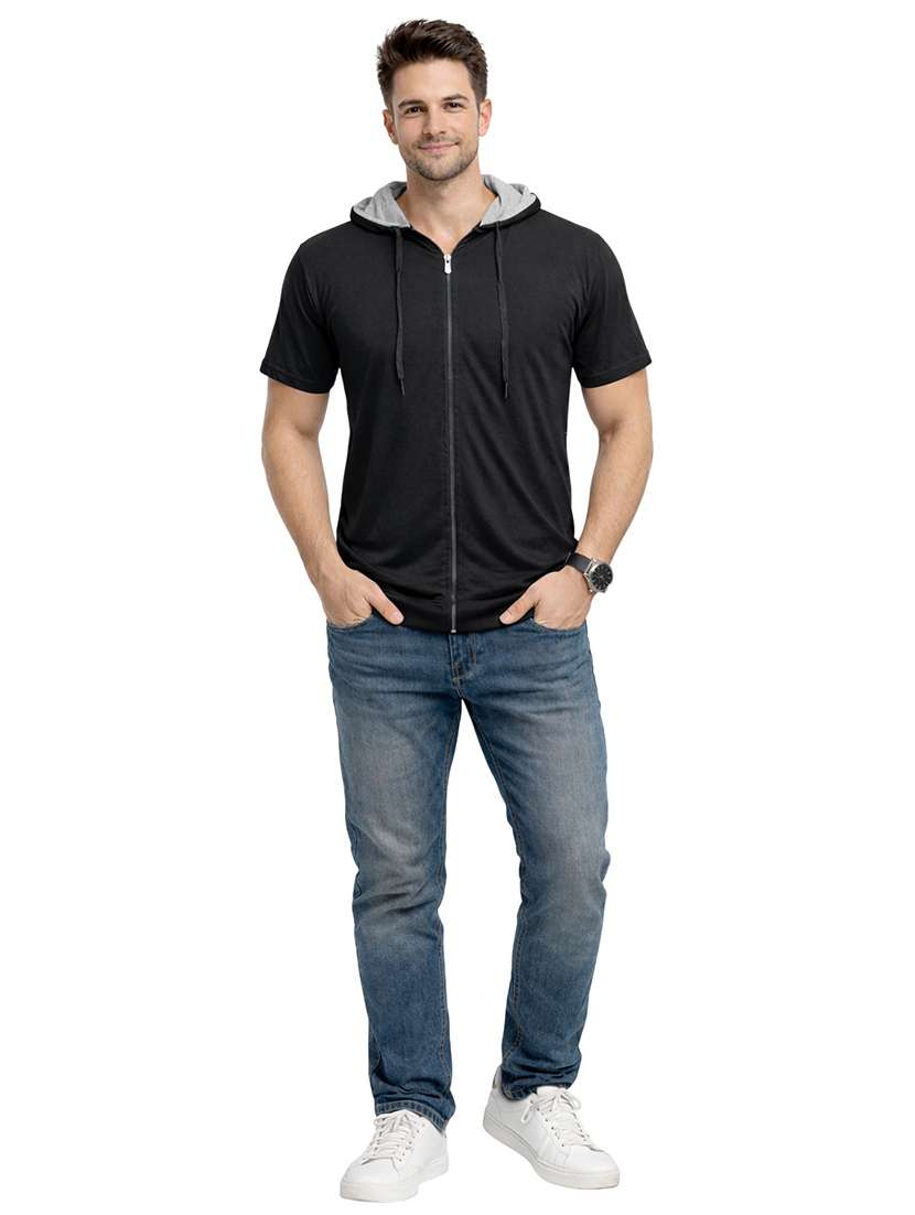 Men Solid Short Sleeve Regular Fit T-shirt - 22563322 -  Standard Image - 4