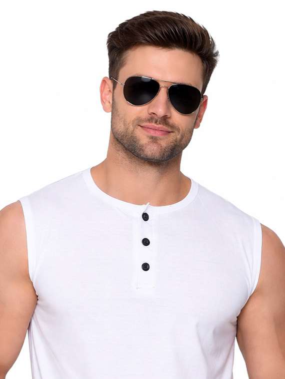 men solid sleeveless regular fit t-shirt - 22563328 -  Standard Image - 1