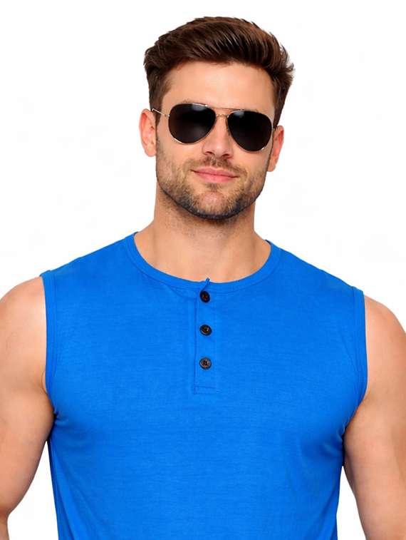 men solid sleeveless regular fit t-shirt - 22563337 -  Standard Image - 1
