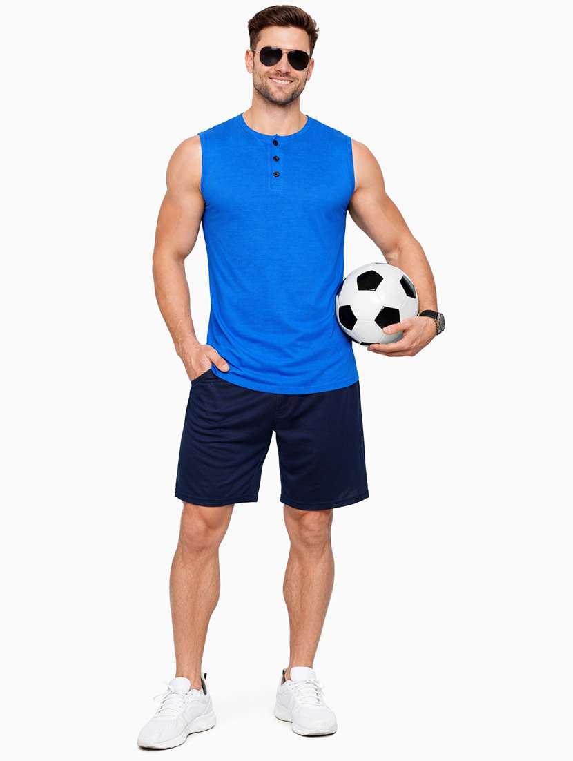 men solid sleeveless regular fit t-shirt - 22563337 -  Standard Image - 4