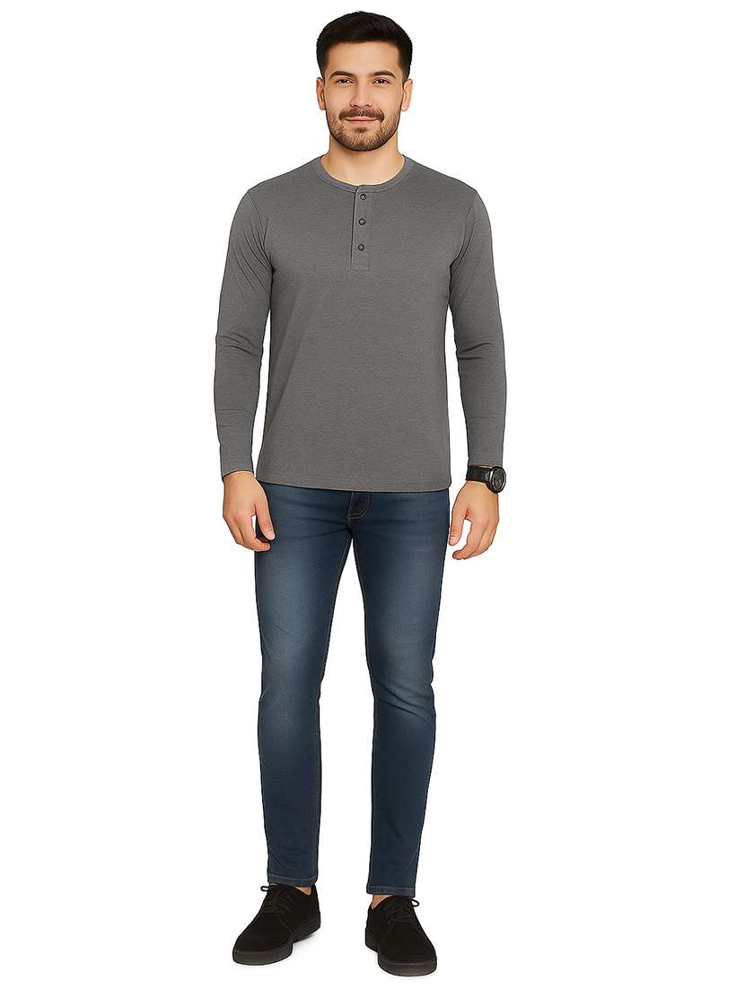 men solid long sleeves regular fit t-shirt - 22563363 -  Standard Image - 4
