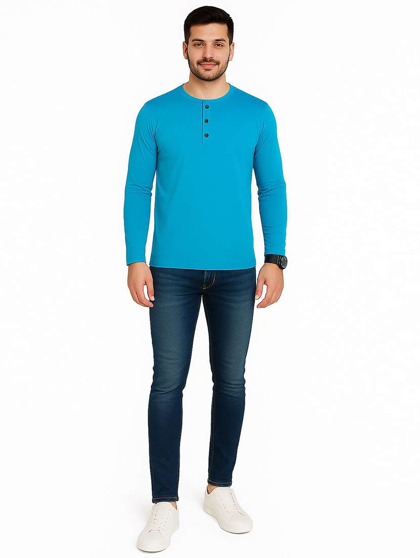 men solid long sleeves regular fit t-shirt - 22563365 -  Standard Image - 4