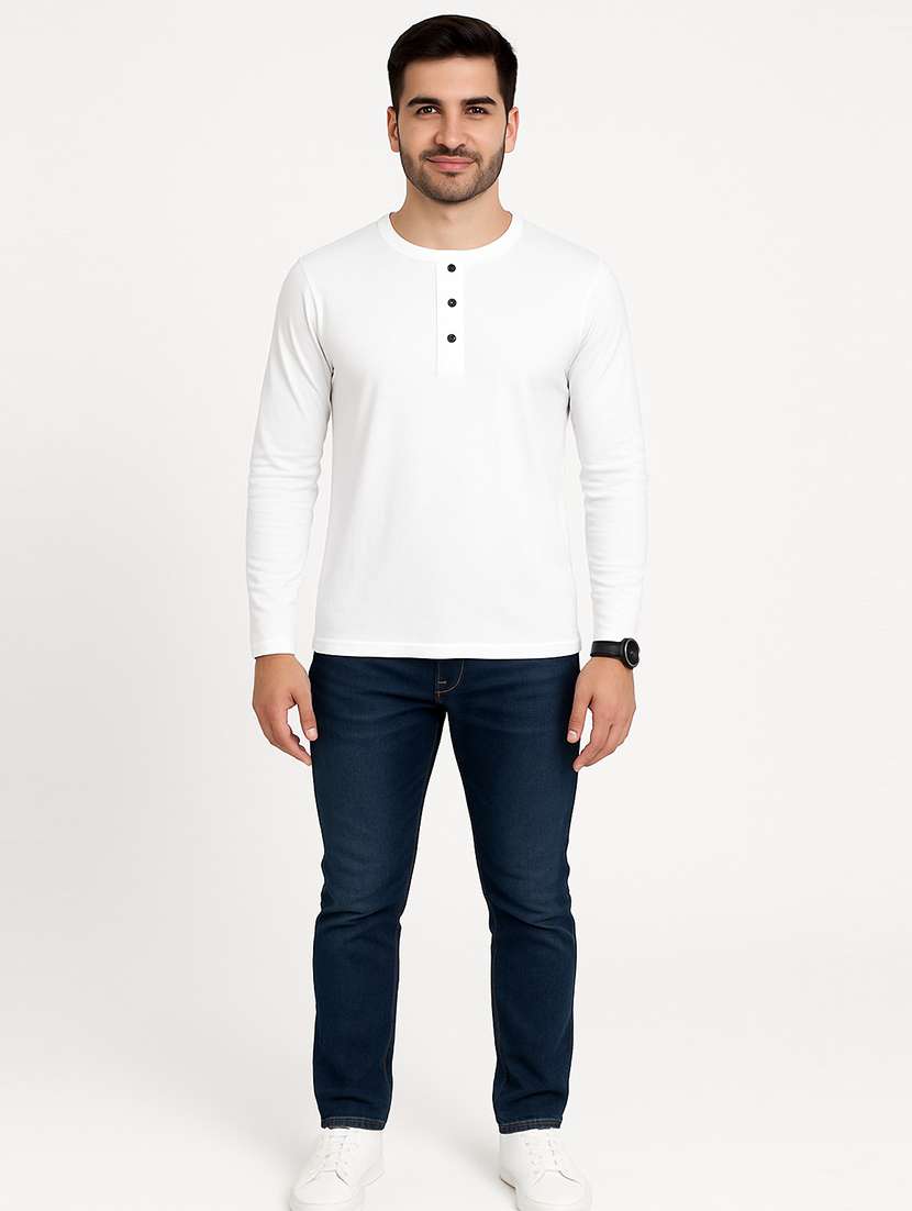 men solid long sleeves regular fit t-shirt - 22563368 -  Standard Image - 4