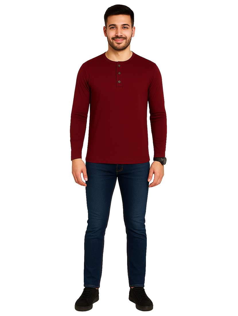 men solid long sleeve regular fit t-shirt - 22563442 -  Standard Image - 4