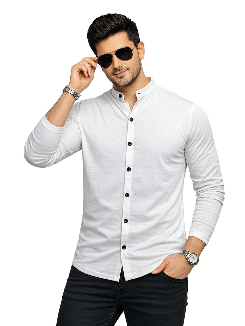 men solid long sleeve regular fit casual shirt