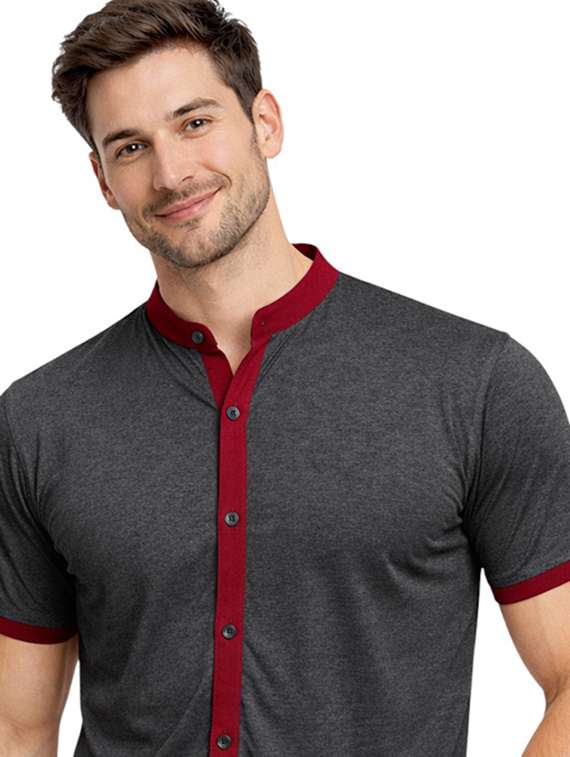 Men Solid Short Sleeve Regular Fit Casual Shirt - 22563557 -  Standard Image - 1