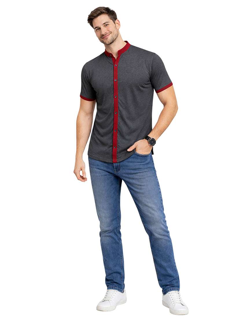 Men Solid Short Sleeve Regular Fit Casual Shirt - 22563557 -  Standard Image - 4