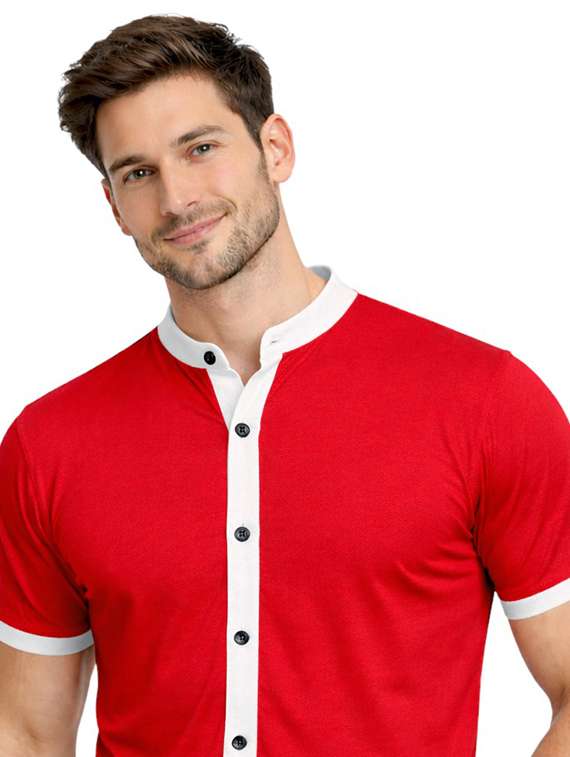 Men Solid Short Sleeve Regular Fit Casual Shirt - 22563563 -  Standard Image - 1
