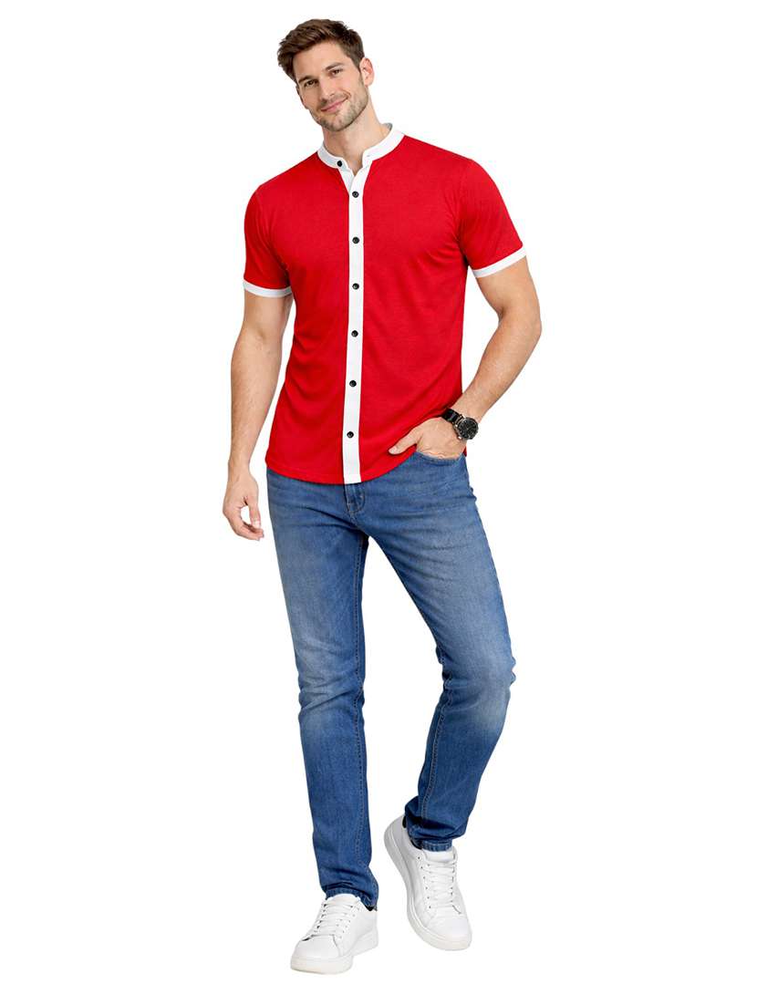 Men Solid Short Sleeve Regular Fit Casual Shirt - 22563563 -  Standard Image - 4