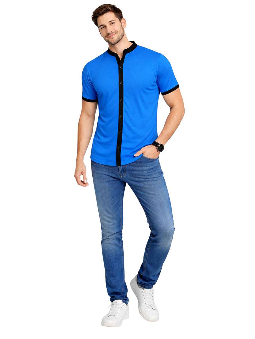 Men Solid Short Sleeve Regular Fit Casual Shirt - 22563564 -  Standard Image - 4