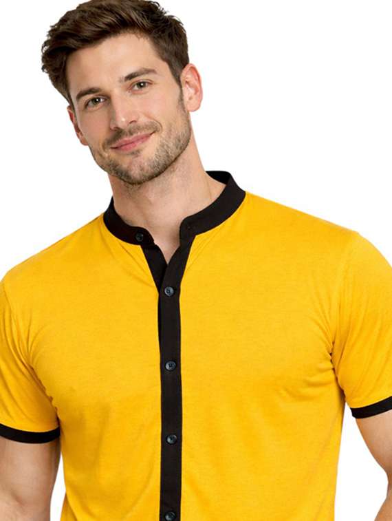 Men Solid Short Sleeve Regular Fit Casual Shirt - 22563567 -  Standard Image - 1