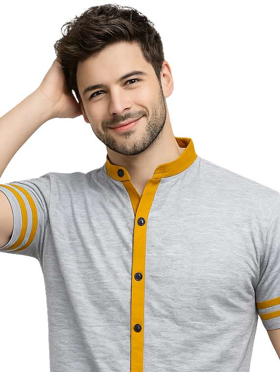Men Solid Short Sleeve Regular Fit Casual Shirt - 22563576 -  Standard Image - 1