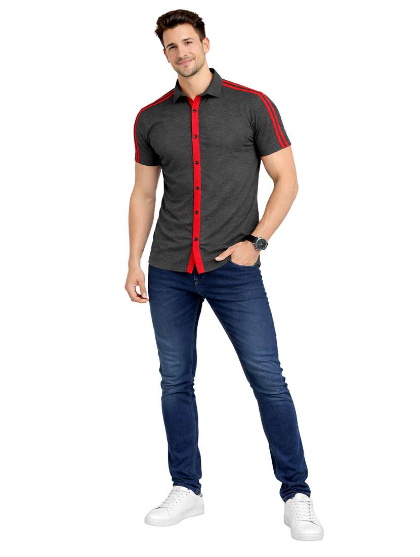 men tapered short sleeve regular fit casual shirt - 22563590 -  Standard Image - 4