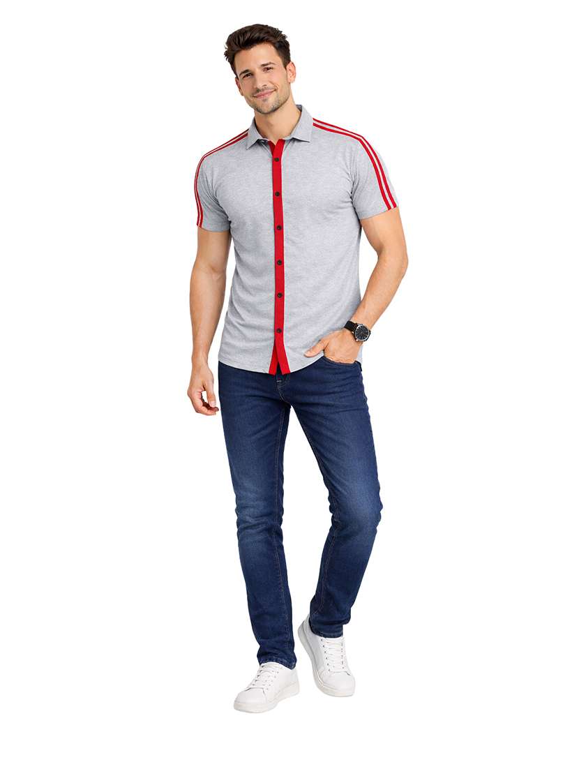 men tapered short sleeve regular fit casual shirt - 22563592 -  Standard Image - 4