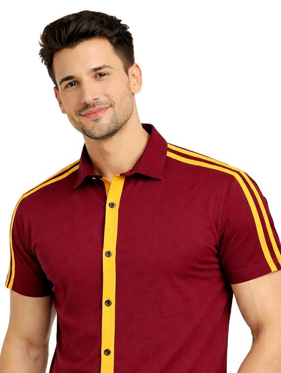 men tapered short sleeve regular fit casual shirt - 22563593 -  Standard Image - 1