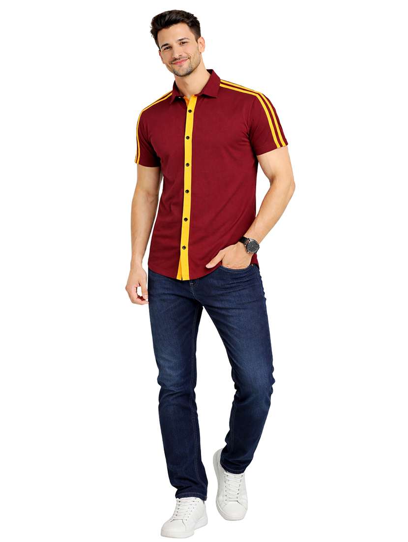 men tapered short sleeve regular fit casual shirt - 22563593 -  Standard Image - 4