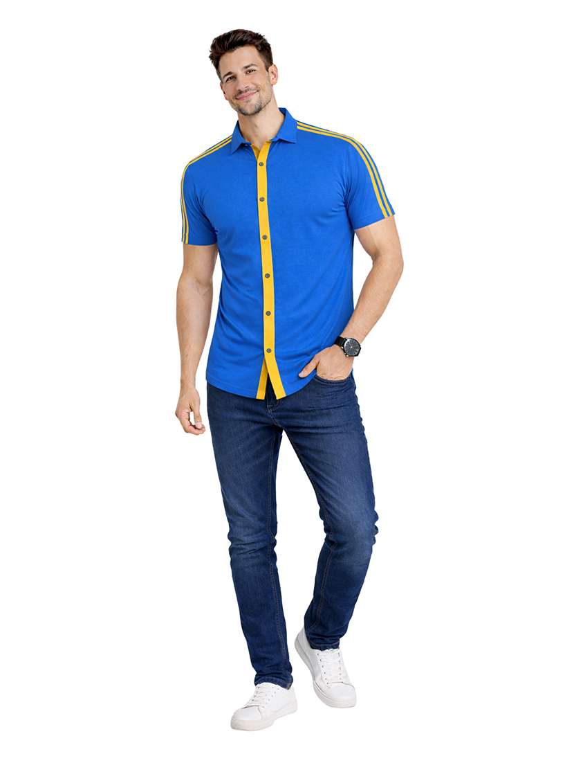 men tapered short sleeve regular fit casual shirt - 22563597 -  Standard Image - 4