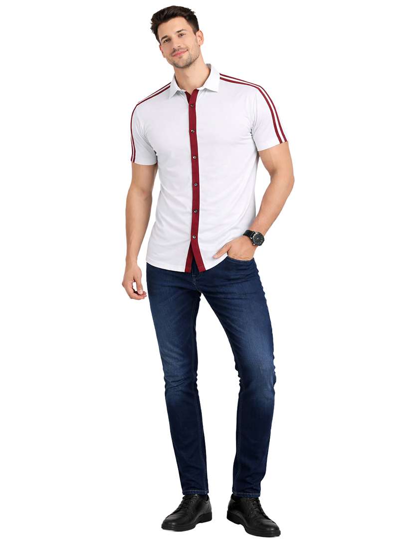 men tapered short sleeve regular fit casual shirt - 22563599 -  Standard Image - 4