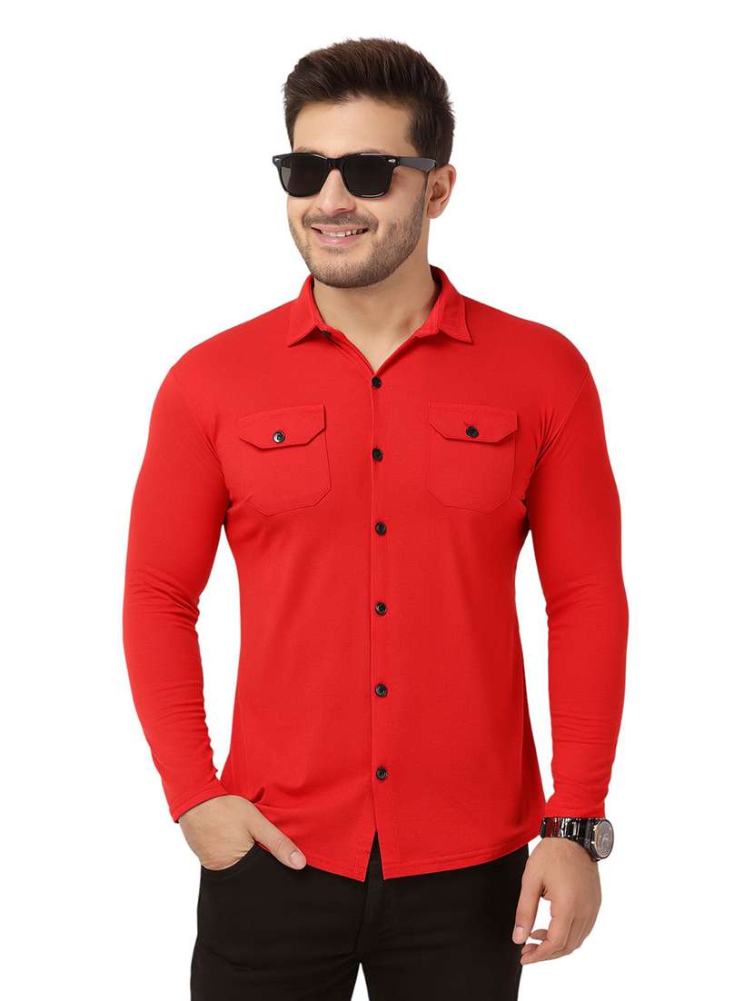 men solid long sleeve regular fit casual shirt